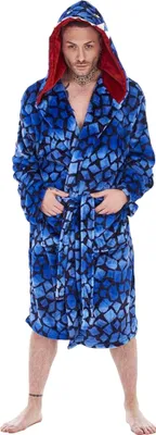 Produktbild von Keanu - Morgenmantel für Herren, Fleece TC232 (S-M) (Blau/Schwarz)