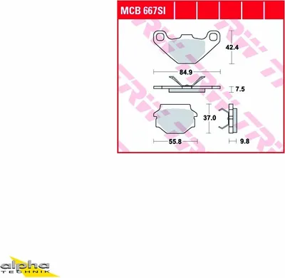 Produktbild von TRW Bremsbelagsatz MCB667SI TC510 MX125 TZ