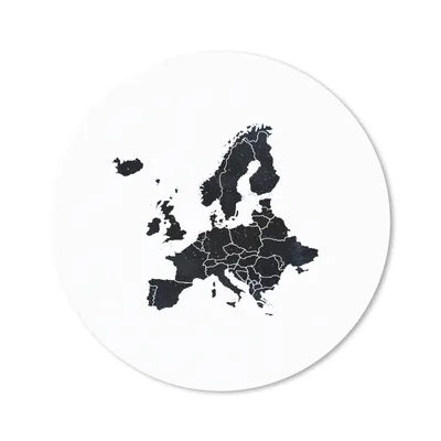 Produktbild von MuchoWow® Mauspad Mousepad Europa-Karte - Schwarz und weiß 40x40 cm - Mousepads - Maus Mat - Pad - Mausunterlage - Schreibtisch Accessoires