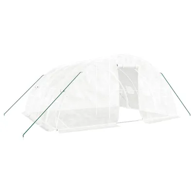 Obrázok produktu pre Skleník s oceľovým rámom biely 20 m² 5x4x2,3 m