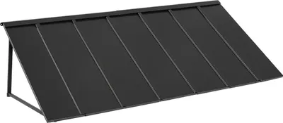 Image de Auvent de fenêtre Auvent de porte 80 x 36 pouces Auvent de porte d'entrée en acier pour terrasse extérieure