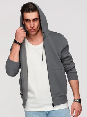Produktbild von Ombre Clothing Sweatshirt mit Reißverschluss für Männer Agoina graphit M