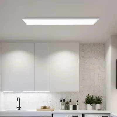Produktbild von LED Deckenaufbau-Paneel, 120x30 cm, 4600 lm, 4000 K, Aluminium, weiß