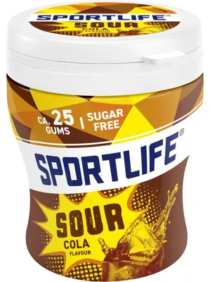 Produktbild von Sportlife Sour Cola Kaugummi 60g – Zuckerfrei, erfrischend, langanhaltend
