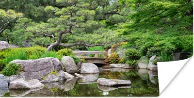 Produktbild von MuchoWow® Poster Japanisch - Natur - Wasser - Steine - Bäume 120x60 cm - Bild