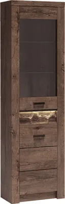 Produktbild von Eckvitrine modern in Esche dunkel INGENIO-161
