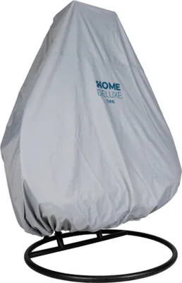 A grey protective cover for a hanging chair is shown on a white background.