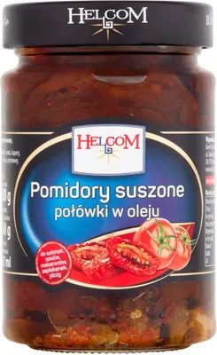 Zdjęcie produktu dla Pomidory suszone połówki z kaparami i czosnkiem w oleju 280g HELCOM
