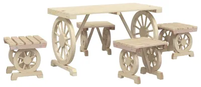 Produktbild von vidaXL 5-tlg. Garten-Essgruppe Massivholz Tanne