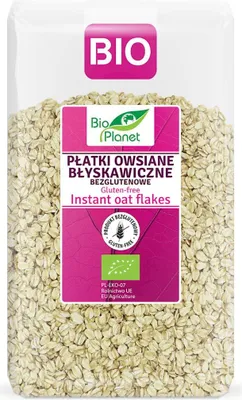 PŁATKI OWSIANE BŁYSKAWICZNE BEZGLUTENOWE BIO 600 g - BIO PLANET