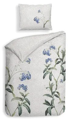 Productafbeelding van Heckettlane lakenset voor een bed - 155x220 cm + 1 kussensloop 80/80 cm – Katoensatijn – Hoogwaardige beddengoed met print – Zacht – Ademend en huidvriendelijk – Inclusief kussensloop van 80x80 cm – Grijs