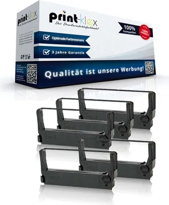 Produktbild von 5x Kompatible Schriftbänder NCR 5100 99955200 C43S015366 ERC27FBK Schriftband Kassette - Office Light Serie