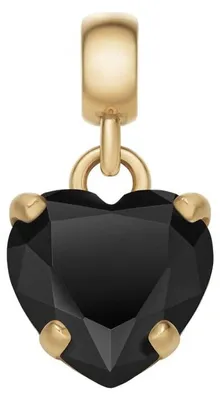 Image de Pendentif plaqué or avec pendentifs en forme de cœur noir DW00400431
