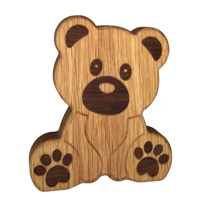 Image de Figurine d'ours en bois | Décoration originale et minimaliste pour la chambre d'enfant