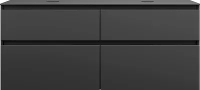 Produktbild von burgbad Lin20 Waschtischunterschrank inklusive Konsolenplatte, 2 Beckenausschnitte, 4 Auszüge, 1402x487x611mm, SGIH140F5381