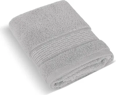 Imagen del producto de Toalla de rizo, 70x140 cm, con franjas, 450 g, color gris