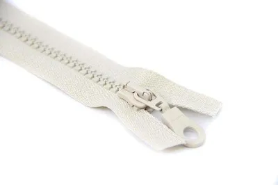 Image de Fermeture à glissière en plastique beige de 5 mm, 45 cm, séparable