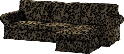 Produktbild von Dekoria Bezug für Ektorp 2-Sitzer Sofa mit Recamiere, beige-schwarz, Ektorp 2-Sitzer Sofabezug mit Recamiere