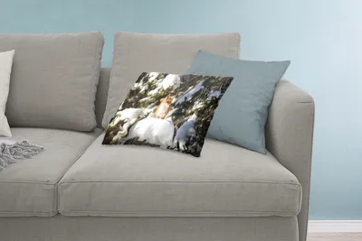 Produktbild von MuchoWow® Zierkissen Sofakissen Wohnzimmer Dekokissen 60x40 cm Fuchs - Schnee - Baum - Kopfkissen - Polster mit Foto