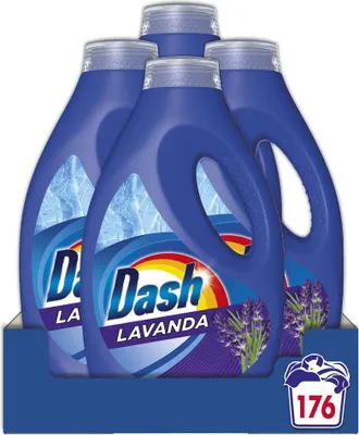 Produktbild von Dash Flüssigwaschmittel für Waschmaschinen, 176 Waschgänge (4 x 44), Lavendel, einwandfrei gegen Flecken bei jeder Wäsche, Glanz für alle Köpfe, auch bei niedrigen Temperaturen wirksam