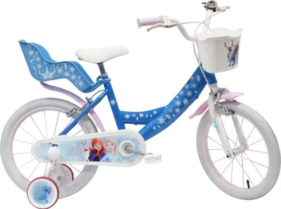 Produktbild von Frozen Kinderfahrrad - Mädchen - 16 Zoll - Blau - Zwei Handbremsen