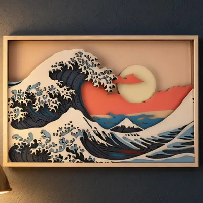 Produktbild von Magic Wall Kunst 3D Wandbilder aus Holz, KI-generiertes Bild