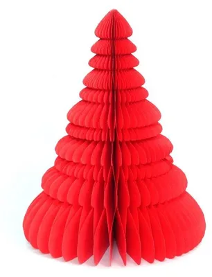 Only Natural – Wabenpapier-Weihnachtsbaum – Rot – 25 cm – Ansicht 1