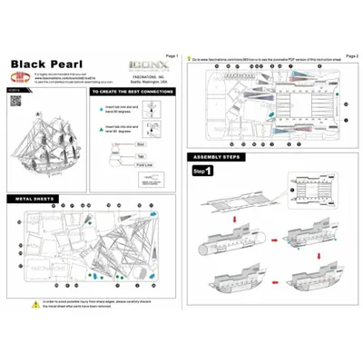 Produktbild von Metal Earth Black Pearl, Modell eines Segelschiffs, Montagesatz, Black Pearl, Unisex, Metall, Herausfordernd