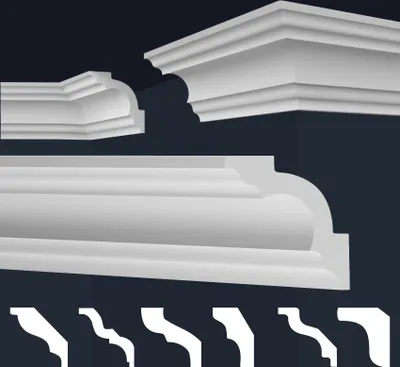 Produktbild von MARBET DESIGN Stuckleisten XPS Styropor weiß - Deckenleisten Deckenstuck Leisten E-Leisten - (2 Meter / 1 Leiste E-16)
