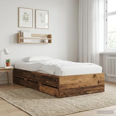 Immagine prodotto di Maison Exclusive - Letto con contenitore e cassetti, realizzato in legno massello e pannelli di legno