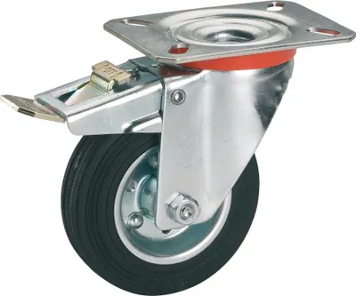 Produktbild von Lenkrolle mit Platte und Totalfeststeller 80 x 25 mm, Tragkr. 50 kg