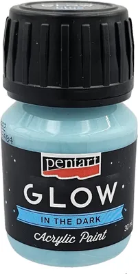 Zdjęcie produktu dla Farba akrylowa świecąca w ciemności Glow niebieska 30 ml - Pentart