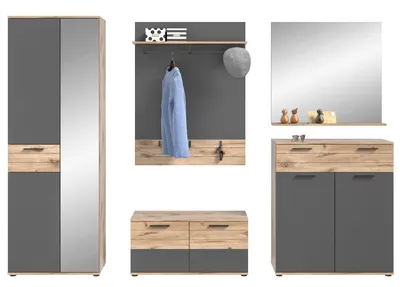 Produktbild von xonox.home Garderobenkombination Mason Nox Oak Nachbildung 280x200x38 cm