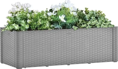 Immagine prodotto di The Living Store Letto da giardino rialzato con sistema di auto-irrigazione Grigio 100x43x33 cm