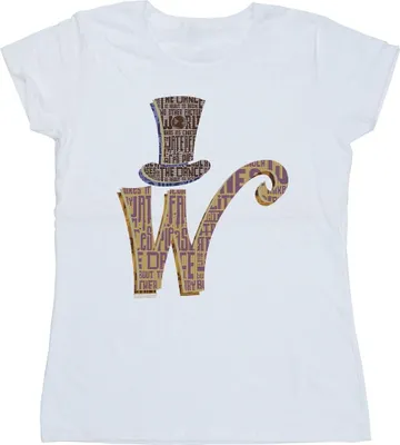 Produktbild von Willy Wonka - "W Logo Hat" T-Shirt für Damen BI51054 (L) (Weiß)