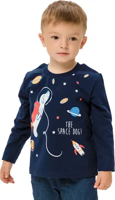 Produktbild von Jungen-T-Shirt langärmlig Space Dog - Navy - 98