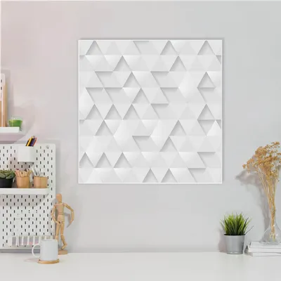 Produktbild von Design Stahlmagnettafel Quadratisch 50x50cm Weisse Dreiecke