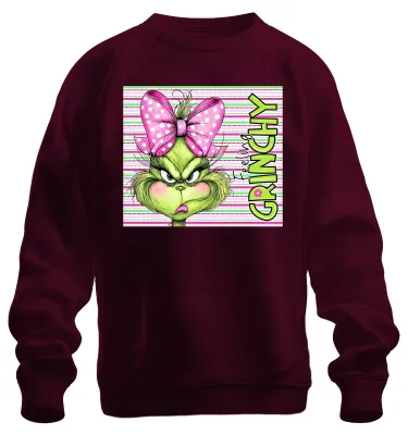 Obrázok produktu pre Feelin' Grinchy Christmas vtipný darček Vianočný darček uni mikina pulóver, Burgundy, S