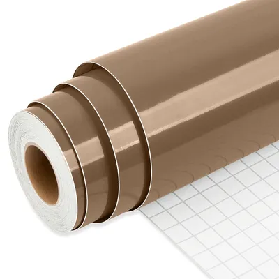 Imagen del producto de Película de vinilo brillante color marrón para plotter, de 30,5 x 762,5 cm, autoadhesiva, ideal para proyectos de bricolaje