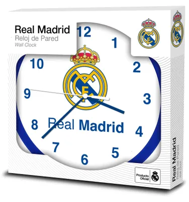 Obrázek produktu pro Nástěnné hodiny Real Madrid 25cm vějířové hodiny bílý design s emblémem