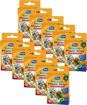Produktbild von Bunte Dinosaurier Kinderpflaster 100 Stück – Sanfter Schutz für kleine Abenteurer, wasserfest, in verschiedenen Größen