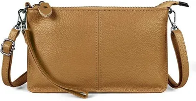 Immagine prodotto di Piccola pochette in pelle con protezione RFID e tracolla, marrone