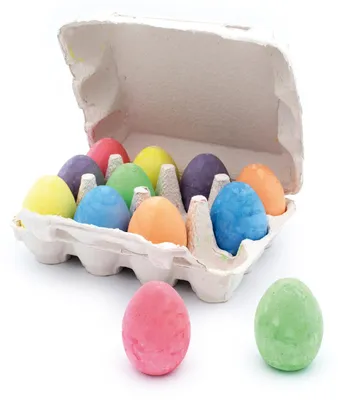 Produktbild von EDUPLAY 130303 Ostereier-Malkreide im Eierkarton aus Pappe stabile Eiform, ideal für Ostern als Ostergeschenk, mehrfarbig, 12-teilig (1 Set)