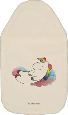 Produktbild von Mr. & Mrs. Panda Wärmflasche Einhorn Wolke 7 - Weiß - Geschenk, mit Bezug, Einhörner, naturkautschuk, Wärmekissen, Wärmflaschen, Unicorn, Lächeln, warmwasserbeutel