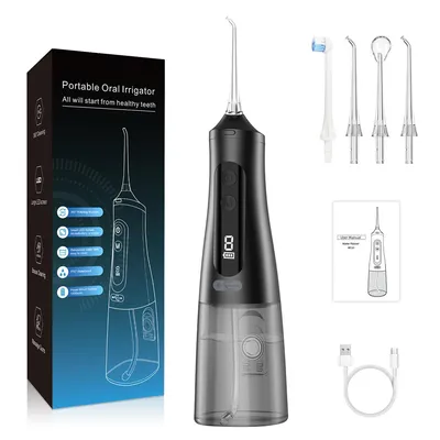Produktbild von Professionelle Munddusche für Zähne und Zahnspangen – 9 Modi, kabellose Munddusche, 350 ml, 360°-Düse, IPX7 wasserdicht,