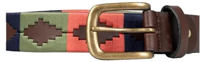 Produktbild von Hy - "Elevate" Polo-Gürtel, Leder TL7905 (S-M) (Pink/Marine/Grün)