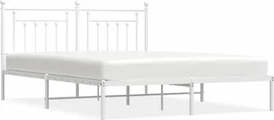 Obrázek produktu pro vidaXL Postel s čelem kovová bílá 160x200 cm