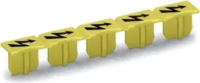 Produktbild von WAGO Warnabdeckung;für 5 Klemmen;mit schwarzem Blitzpfeil;gelb 2006-115