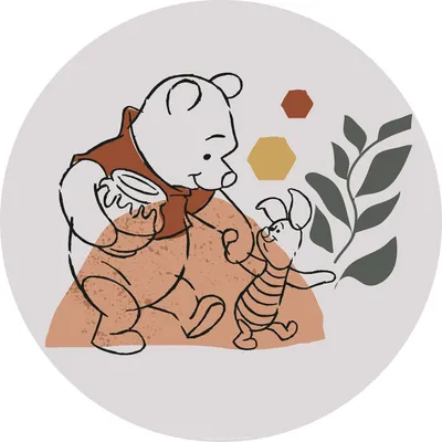 Obrázok produktu pre Disney Medvedík Pú viacfarebné samolepiace tapety - 610405 - Ø 128 cm