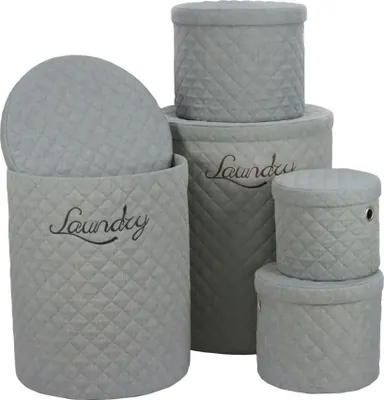 Image de Autronic Set de 5 paniers à linge DT3007 GREY